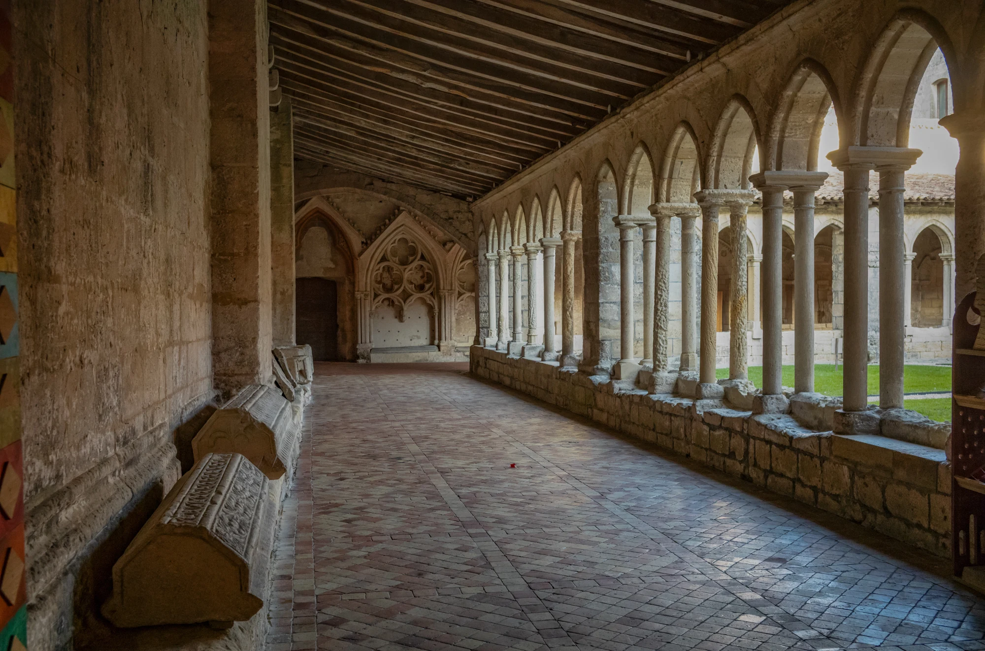 Cloister walkway at the collegiate church of Saint-Émilion